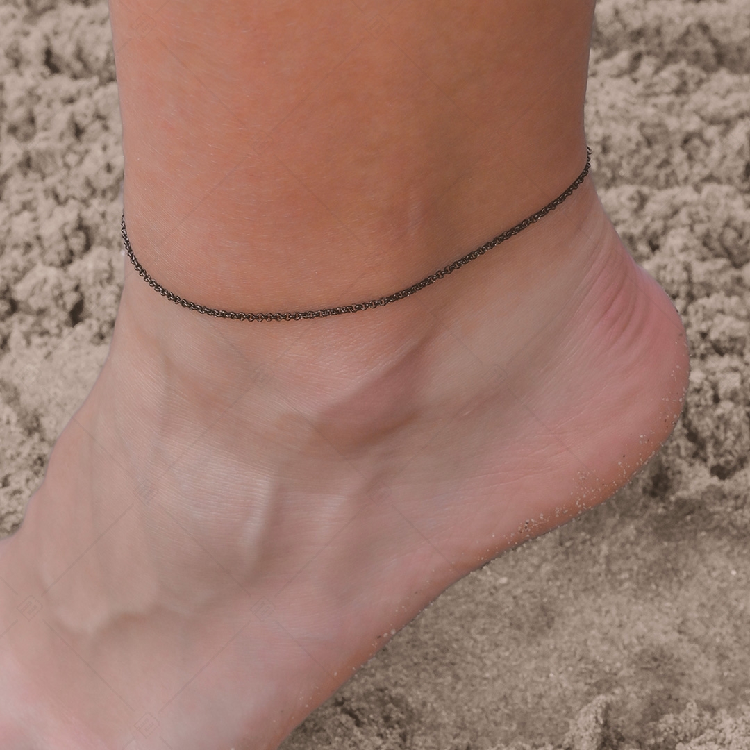 BALCANO - Belcher / Edelstahl Belcher Kette-Fußkette mit schwarzer PVD-Beschichtung - 1,5 mm (751302BC11)