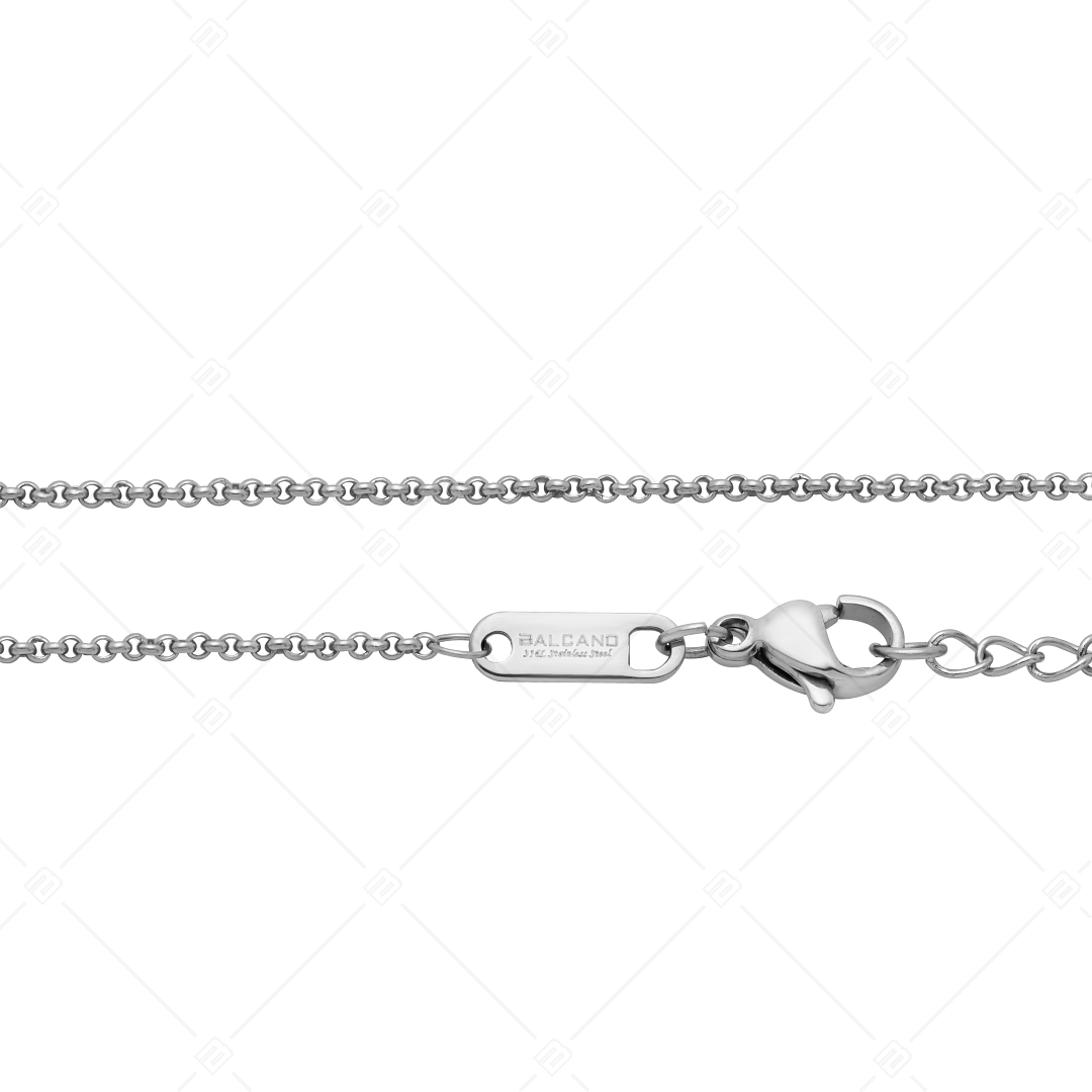 BALCANO - Belcher / Bracelet de cheville type chaîne à maille rolo en acier inoxydable avec hautement polie - 1,5 mm (751302BC97)