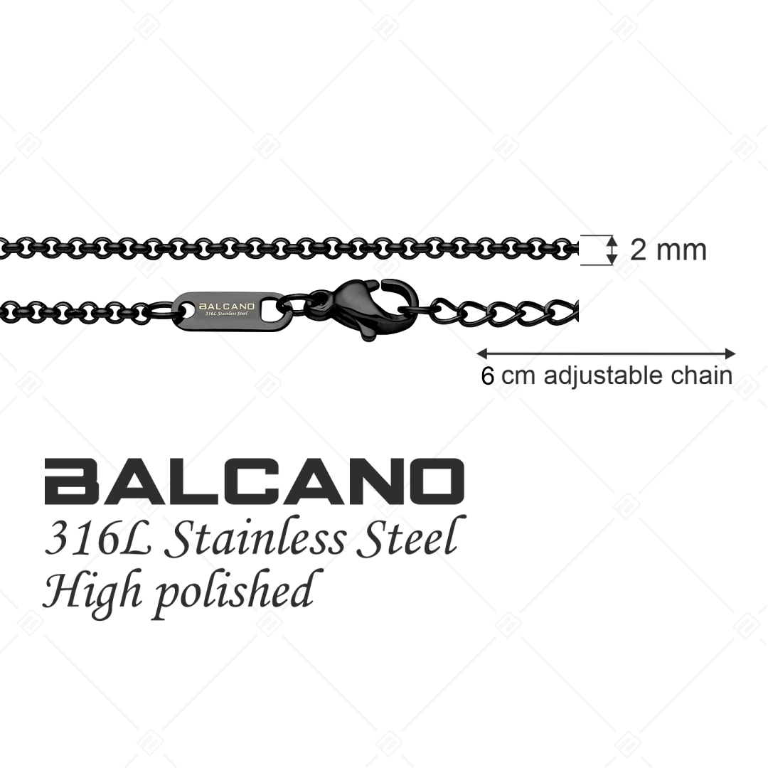 BALCANO - Belcher / Belcher Fußkette mit schwarzer PVD-Beschichtung - 2 mm (751303BC11)
