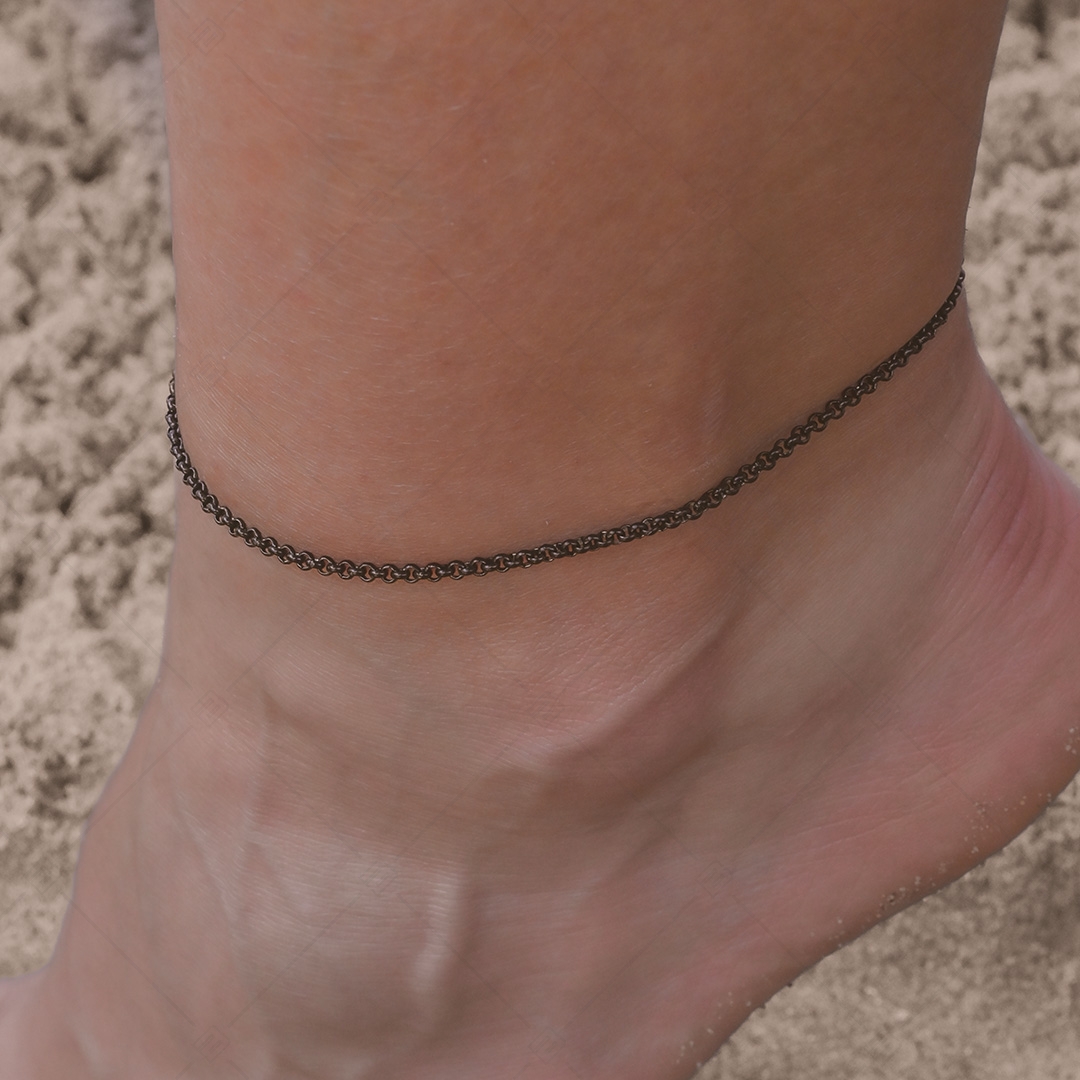 BALCANO - Belcher / Edelstahl Belcher Kette-Fußkette mit schwarzer PVD-Beschichtung - 2 mm (751303BC11)