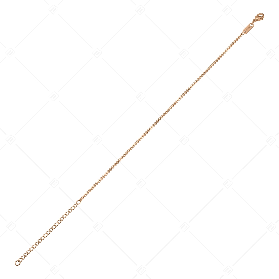 BALCANO - Belcher / Bracelet de cheville type chaîne à maille rolo en acier inoxydable plaqué or rose 18K - 2 mm (751303BC96)