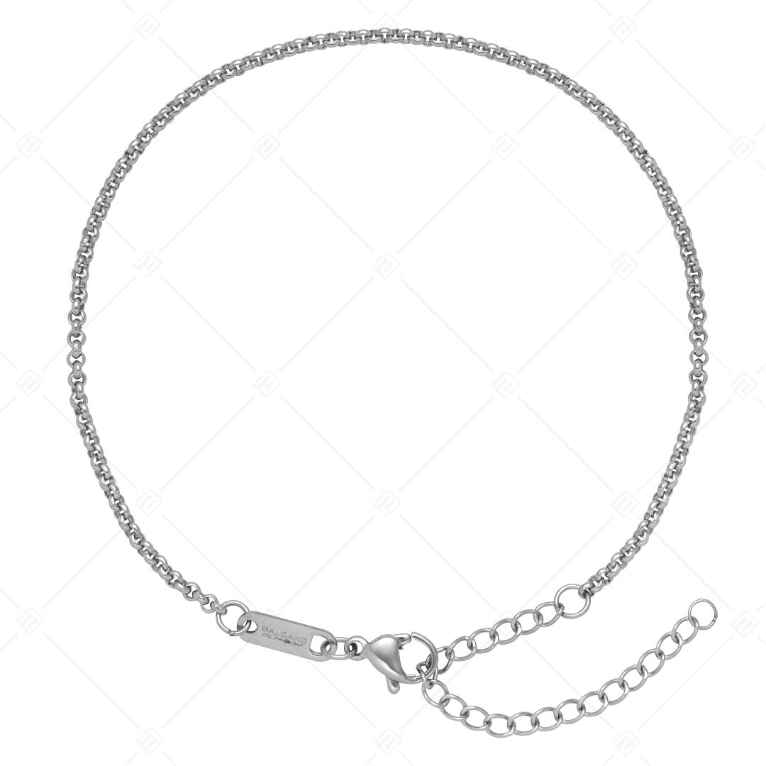 BALCANO - Belcher / Bracelet de cheville type chaîne à maille rolo en acier inoxydable avec hautement polie - 2 mm (751303BC97)