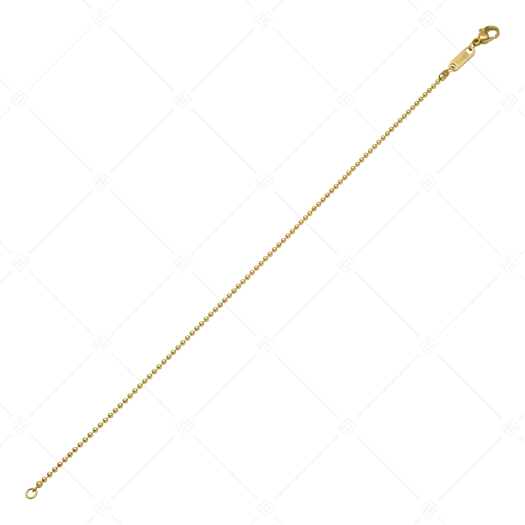 BALCANO - Ball Chain Stainless Steel Ball Chain-Anklet, 18K Gold Plated - 1,5 mm (751312BC88)