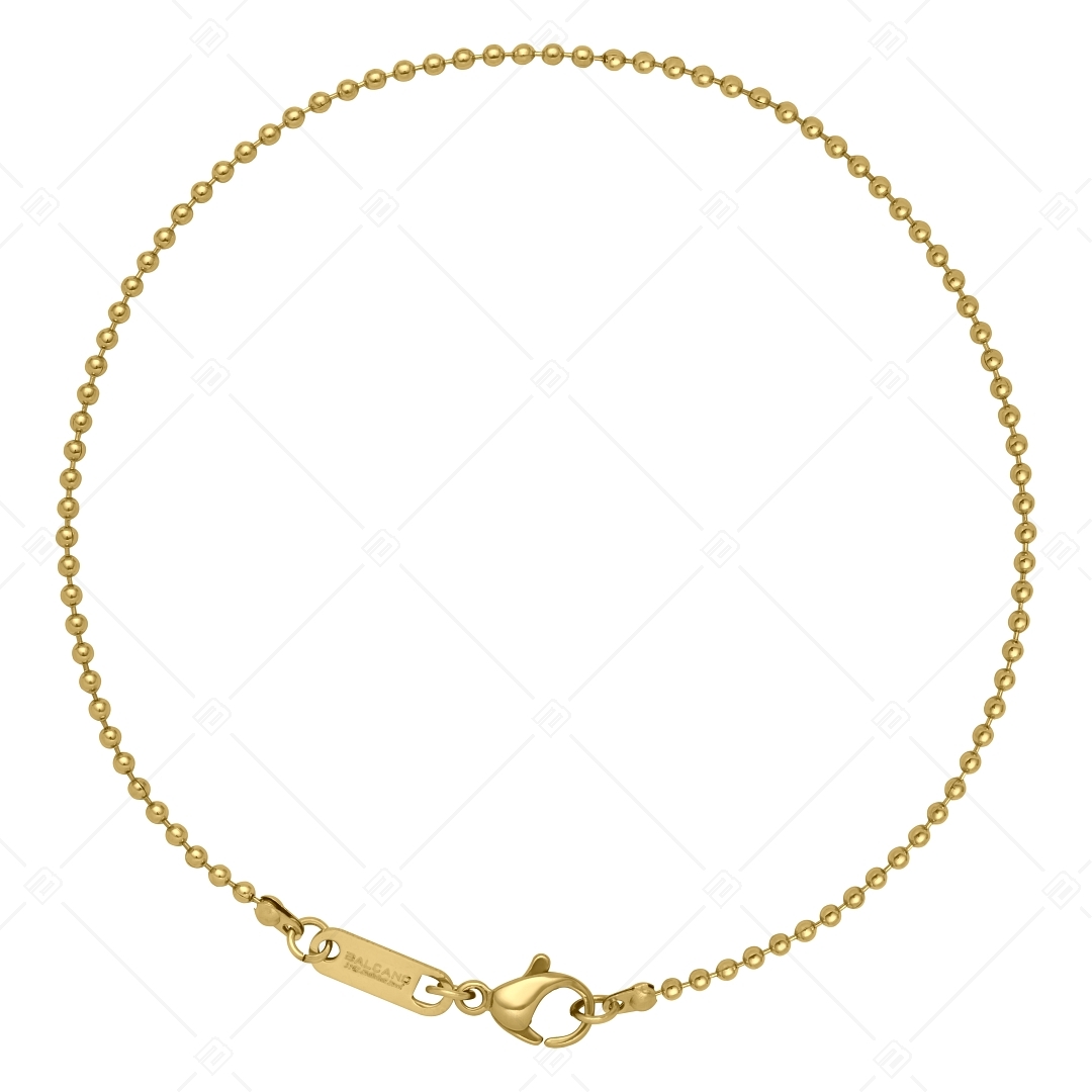 BALCANO - Ball Chain Stainless Steel Ball Chain-Anklet, 18K Gold Plated - 1,5 mm (751312BC88)