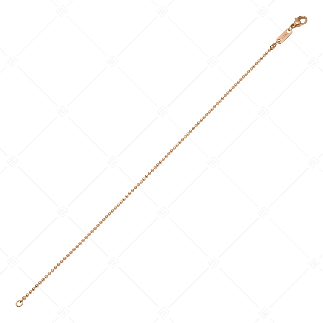 BALCANO - Ball Chain / Edelstahl Kugelkette-Fußkette mit 18K Roségold Beschichtung - 1,5 mm (751312BC96)