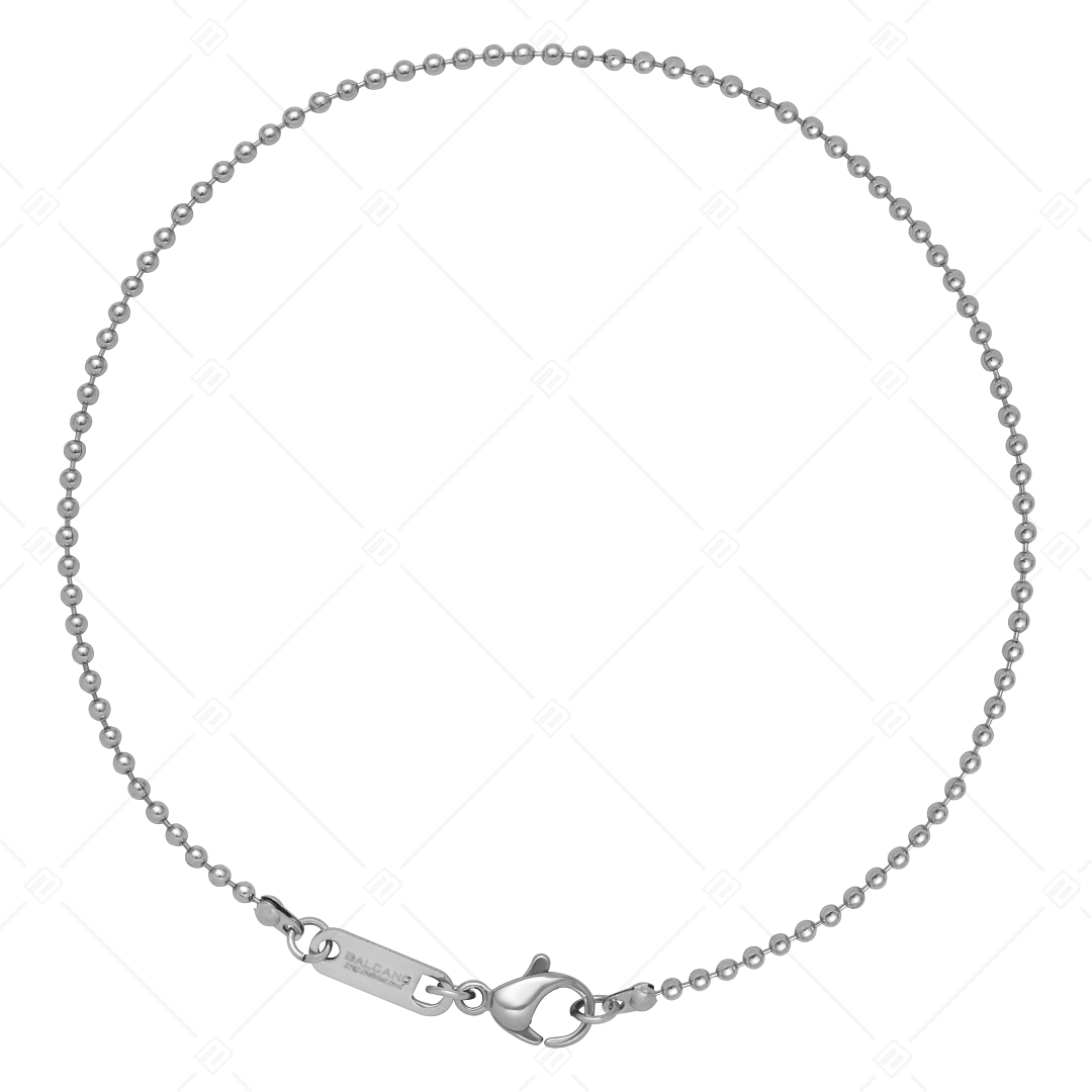 BALCANO - Ball Chain / Bracelet de cheville maille de baies en acier inoxydable avec hautement polie - 1,5 mm (751312BC97)