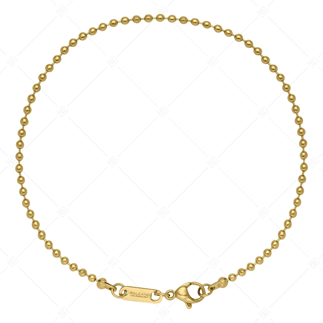 BALCANO - Ball Chain / Edelstahl Kugelkette-Fußkette mit 18K Gold Beschichtung - 2 mm (751313BC88)