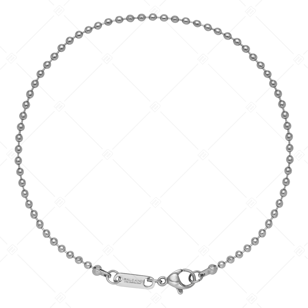 BALCANO - Ball Chain / Bracelet  de cheville maille de baies en acier inoxydable avec hautement polie - 2 mm (751313BC97)