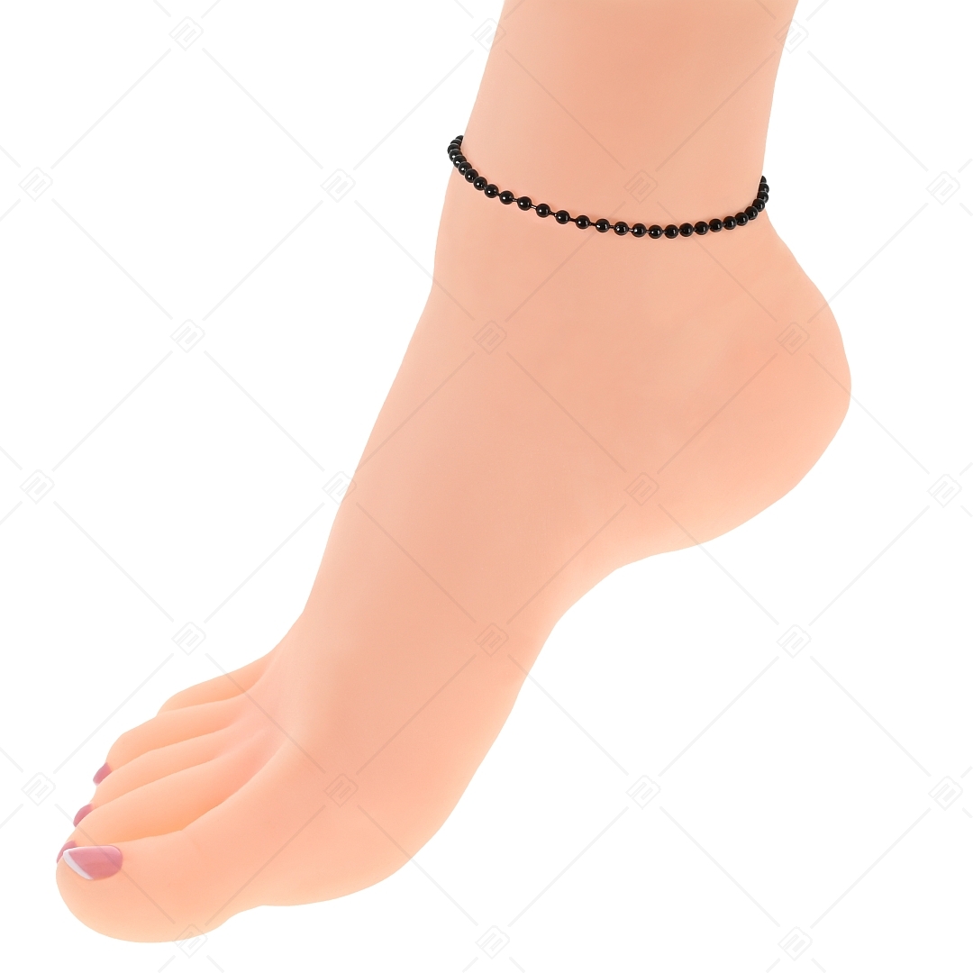 BALCANO - Ball Chain / Stainless Steel Ball Chain-Anklet, Black PVD Plated - 3 mm (751315BC11)