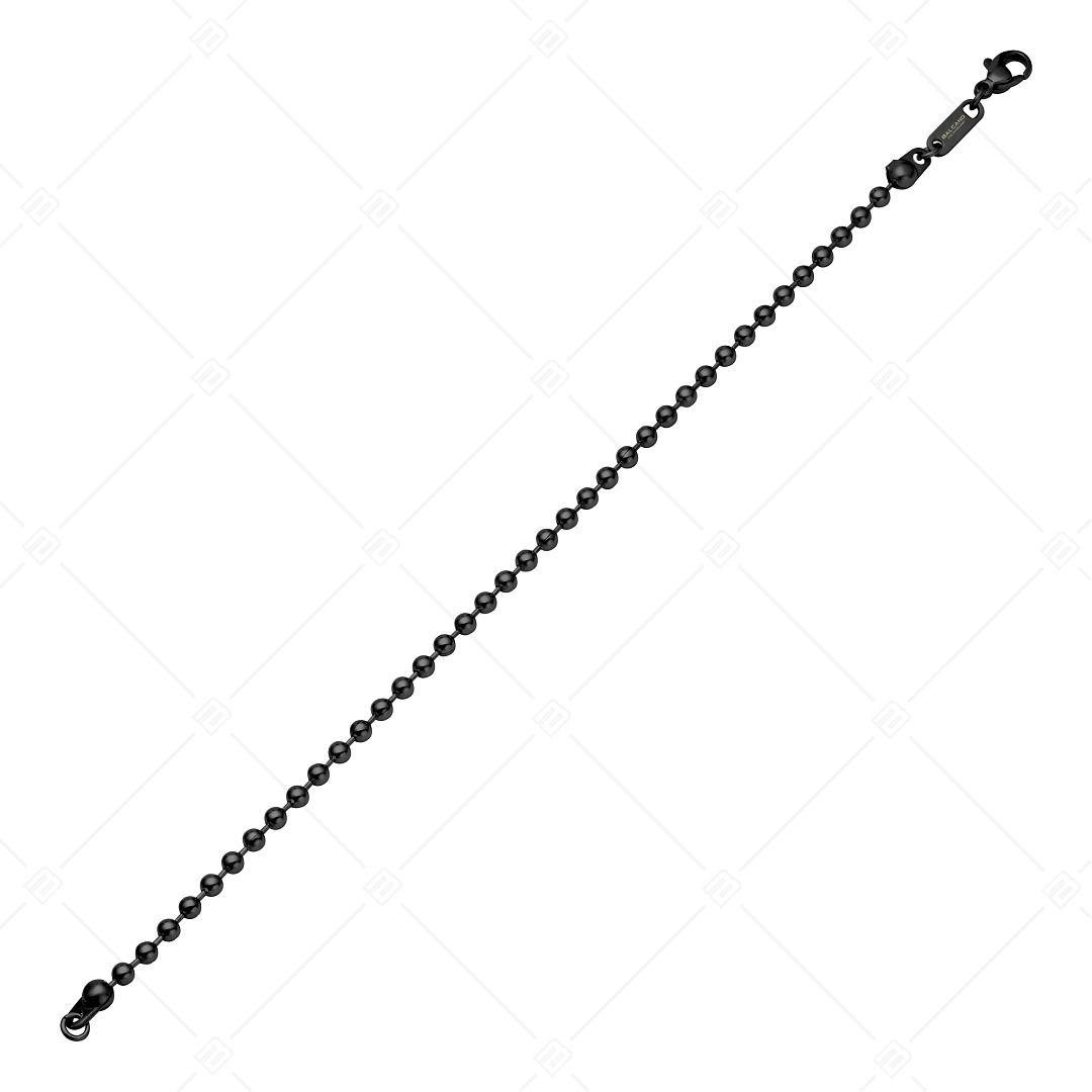 BALCANO - Ball Chain / Stainless Steel Ball Chain-Anklet, Black PVD Plated - 3 mm (751315BC11)
