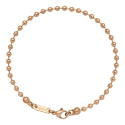 BALCANO - Ball Chain / Stainless Steel Ball Chain-Anklet, 18K Rose Gold Plated - 3 mma