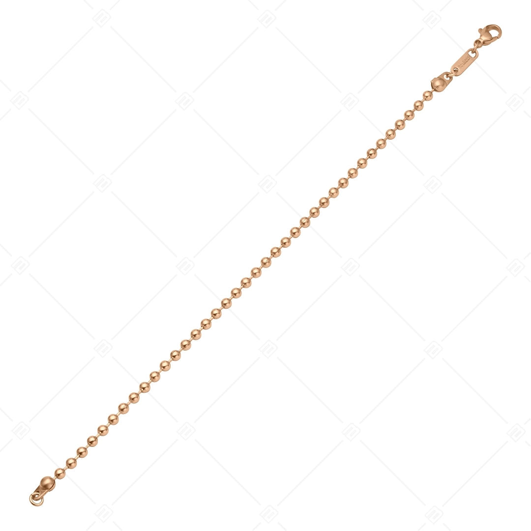BALCANO - Ball Chain / Bracelet de cheville maille de baies en acier inoxydable plaqué or rose 18K - 3 mm (751315BC96)