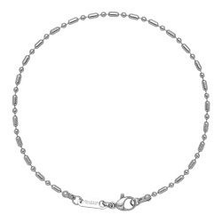 BALCANO - Ball & Bar / Stainless Steel Ball and Bar Chain-Anklet, High Polished - 2 mm