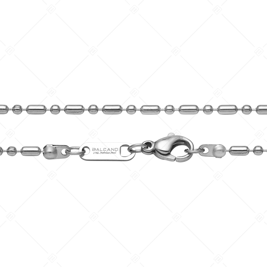 BALCANO - Ball & Bar / Stainless Steel Ball and Bar Chain-Anklet, High Polished - 2 mm (751323BC97)