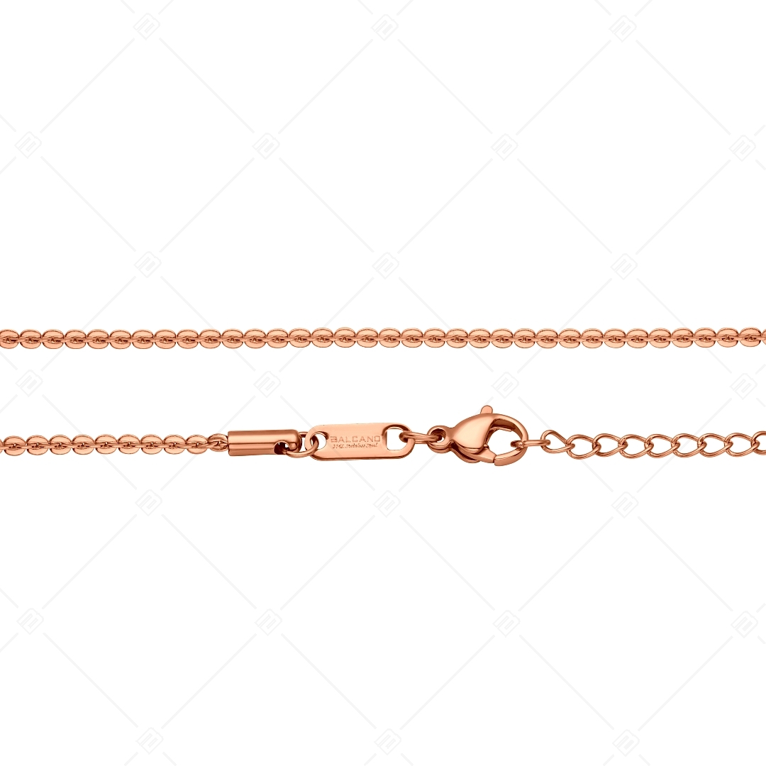 BALCANO - Coffee Chain / Stainless Steel Coffee Chain Anklet, 18K Rose Gold Plated - 2 mm (751338BC96)