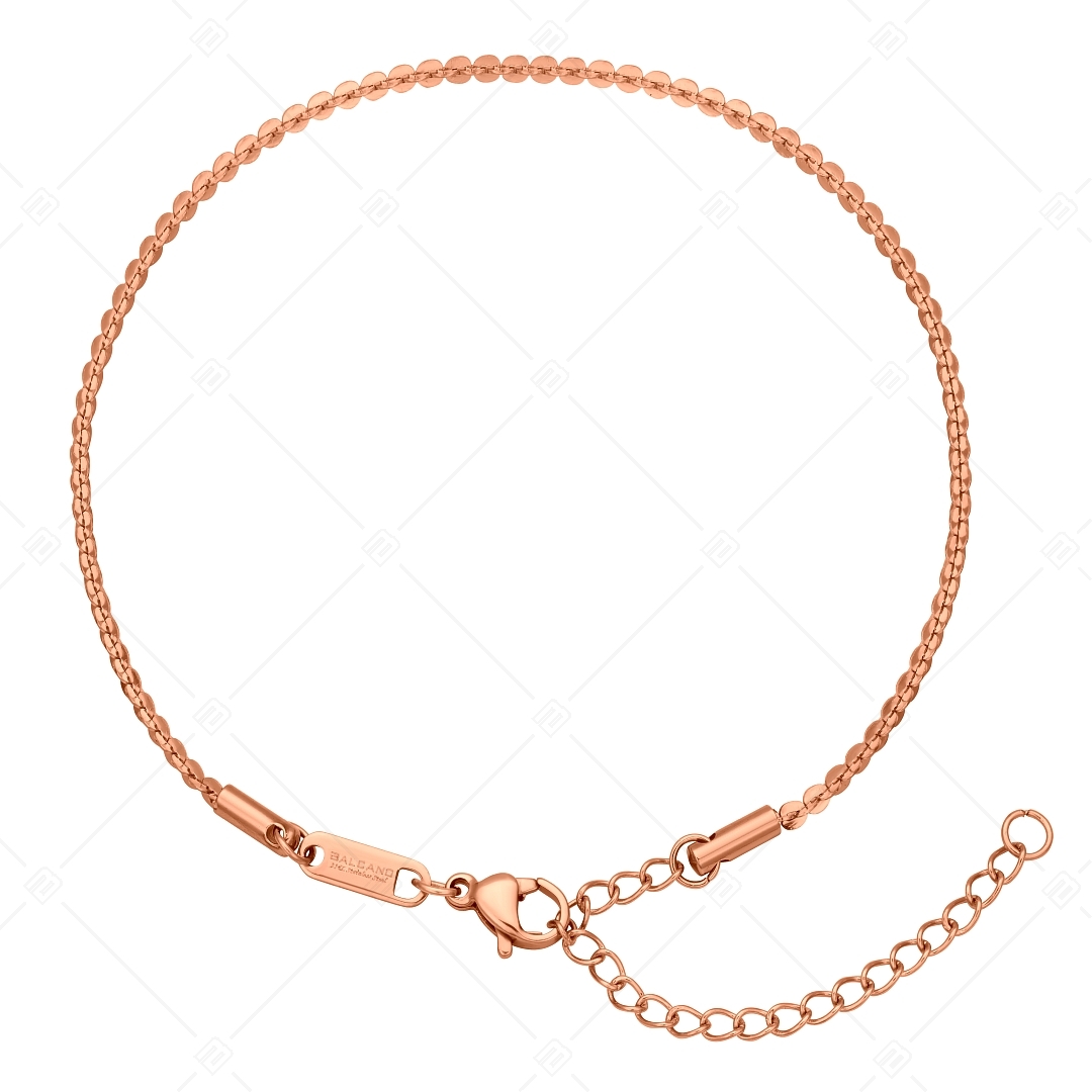 BALCANO - Coffee Chain / Stainless Steel Coffee Chain Anklet, 18K Rose Gold Plated - 2 mm (751338BC96)