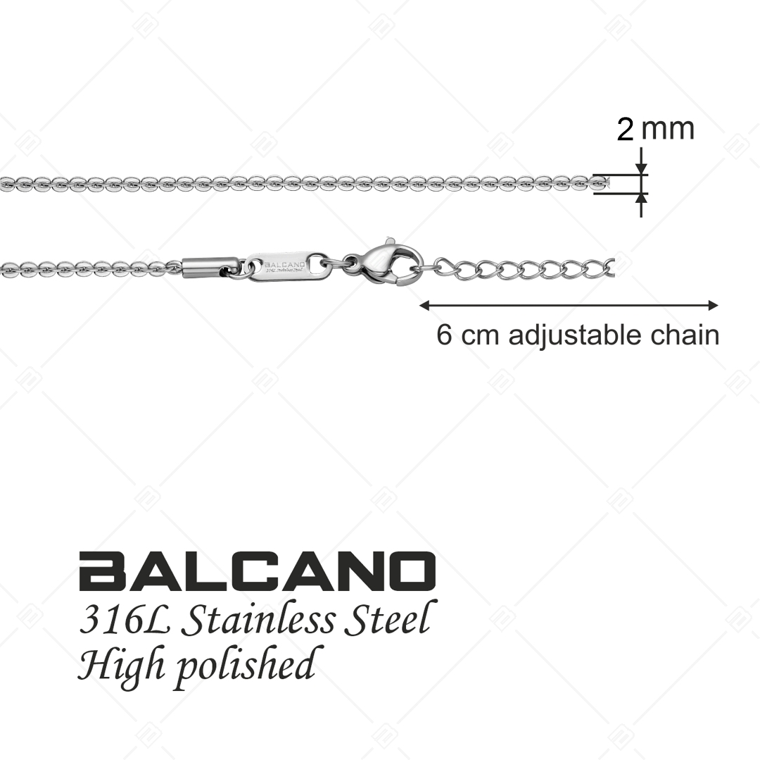 BALCANO - Coffee Chain / Stainless Steel Coffee Chain Anklet, high polished - 2 mm (751338BC97)