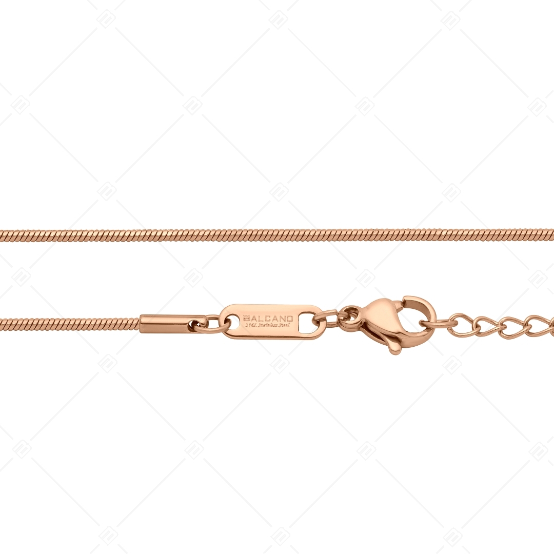 BALCANO - Square Snake / Stainless Steel Square Snake Chain-Anklet, 18K Rose Gold Plated - 1,2 mm (751341BC96)