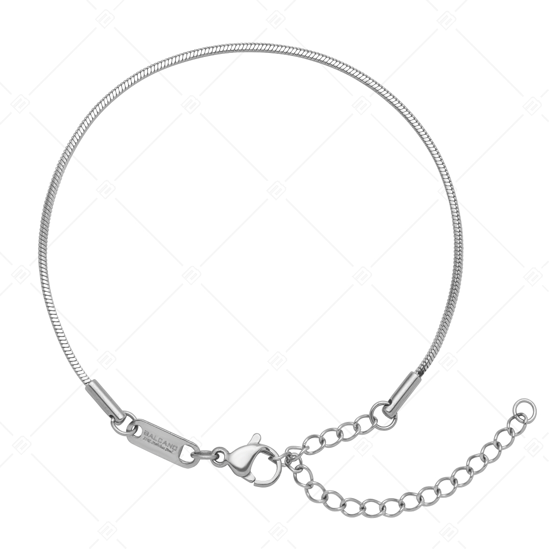 BALCANO - Square Snake / Stainless Steel Square Snake Chain-Anklet, High Polished - 1,2 mm (751341BC97)