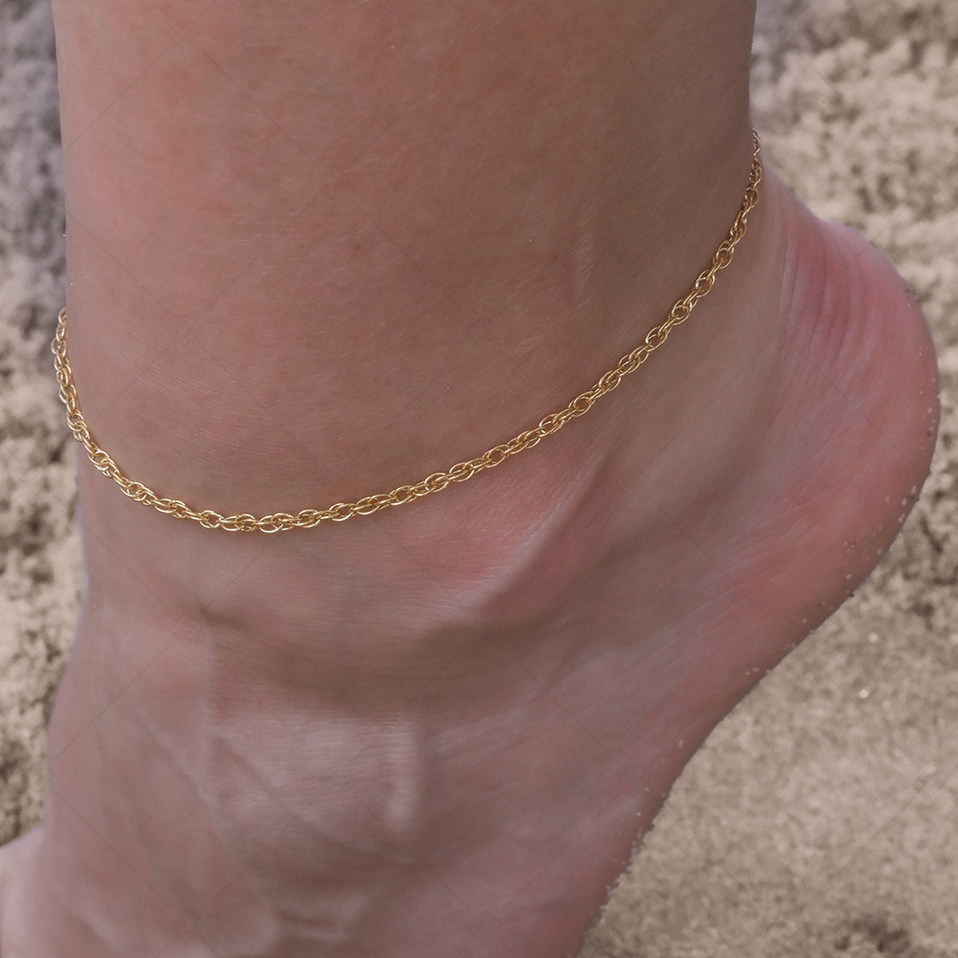 BALCANO - Prince of Wales / Stainless Steel Prince of Wales Chain-Anklet, 18K Gold Plated - 2 mm (751353BC88)