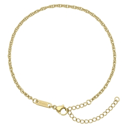 BALCANO - Prince of Wales / Stainless Steel Prince of Wales Chain-Anklet, 18K Gold Plated - 2 mm