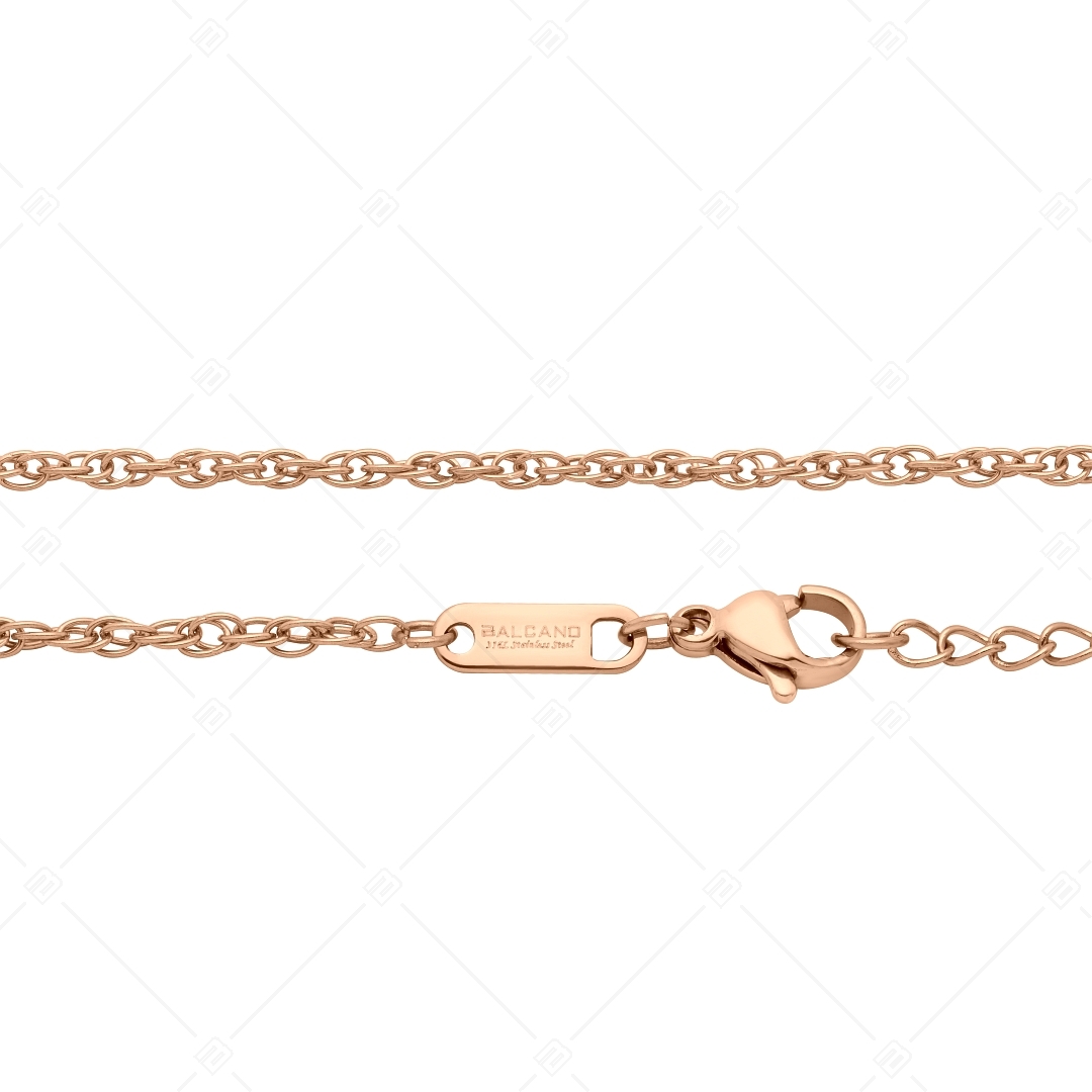 BALCANO - Prince of Wales / Stainless Steel Prince of Wales Chain-Anklet, 18K Rose Gold Plated - 2 mm (751353BC96)