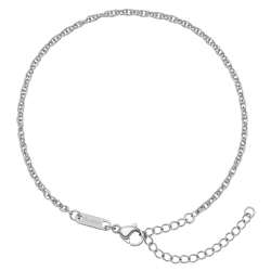 BALCANO - Prince of Wales / Stainless Steel Prince of Wales Chain-Anklet, High Polished - 2 mm