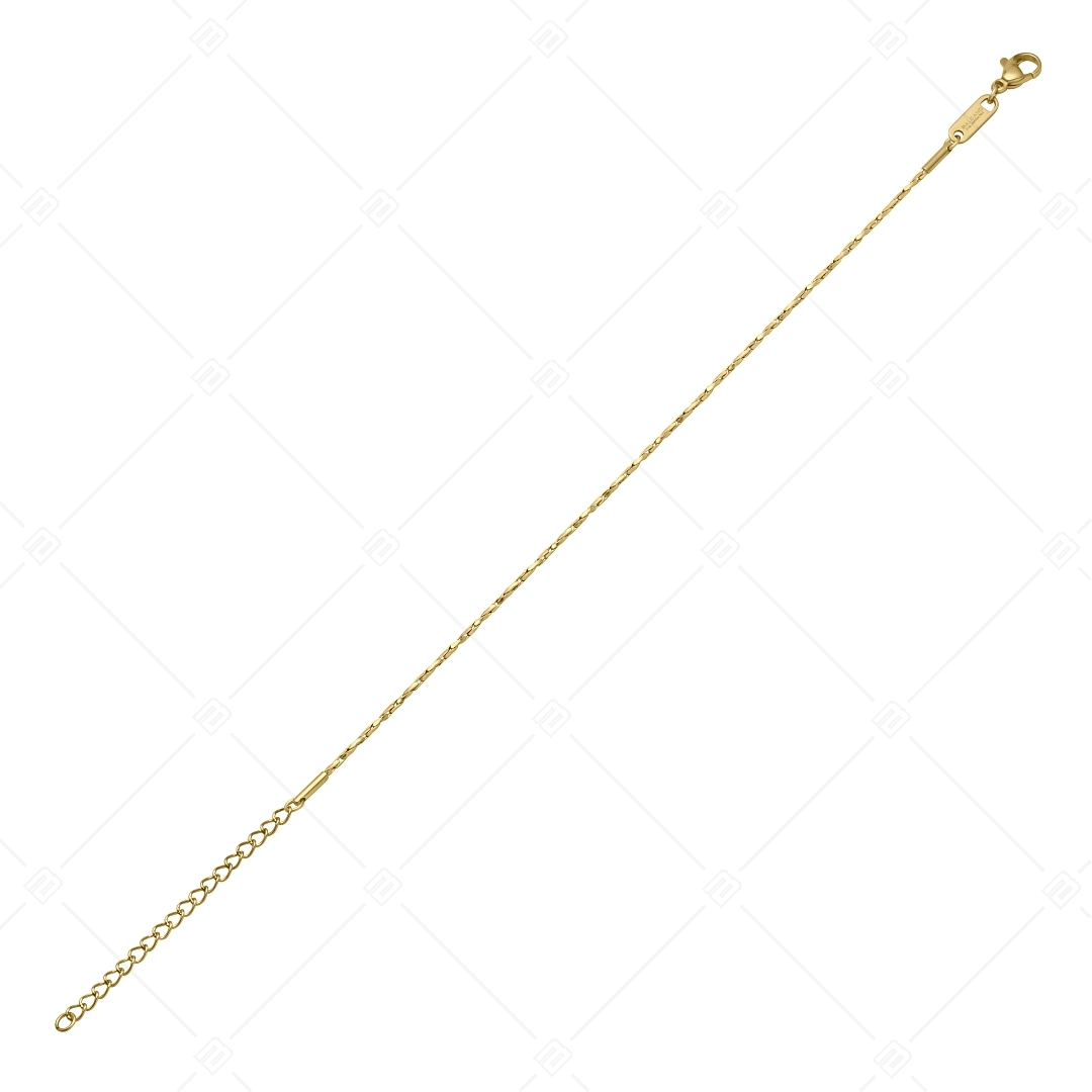 BALCANO - Twisted Cobra / Bracelet de cheville type chaîne cobra torsadée en acier inoxydable plaqué or 18K - 1,35 mm (751361BC88)