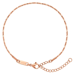 BALCANO - Twisted Cobra / Bracelet de cheville type chaîne cobra torsadée en acier inoxydable plaquée or rose 18K - 1,35
