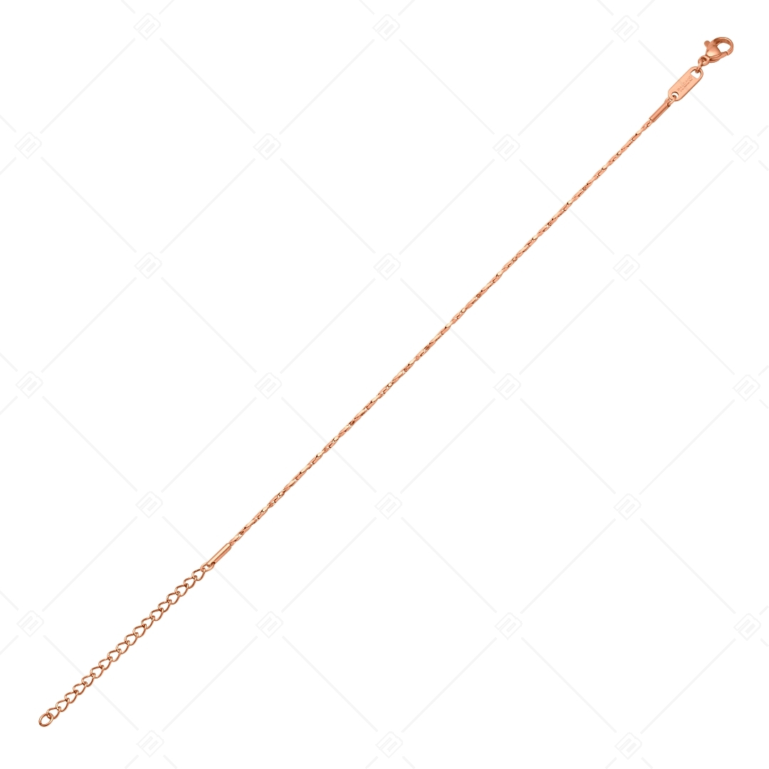 BALCANO - Twisted Cobra / Stainless Steel Twisted Crimpable Chain-Anklet, 18K Rose Gold Plated - 1,35 mm (751361BC96)