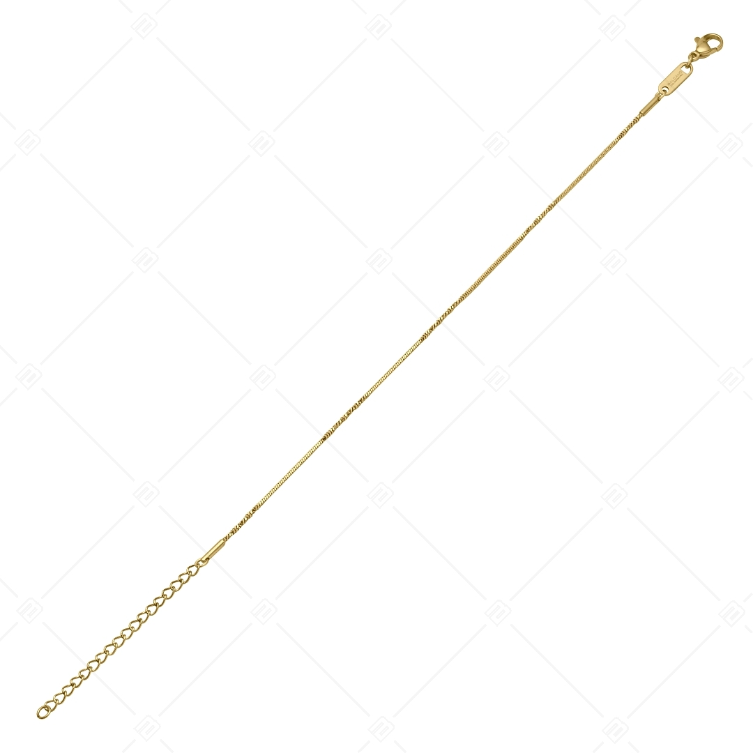 BALCANO - Fancy / Bracelet de cheville fantaisie en acier inoxydable plaqué or 18K - 1,1 mm (751370BC88)