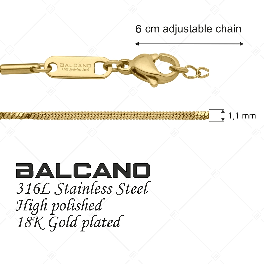 BALCANO - Fancy / Stainless Steel Fancy Chain-Anklet, 18K Gold Plated - 1,1 mm (751370BC88)