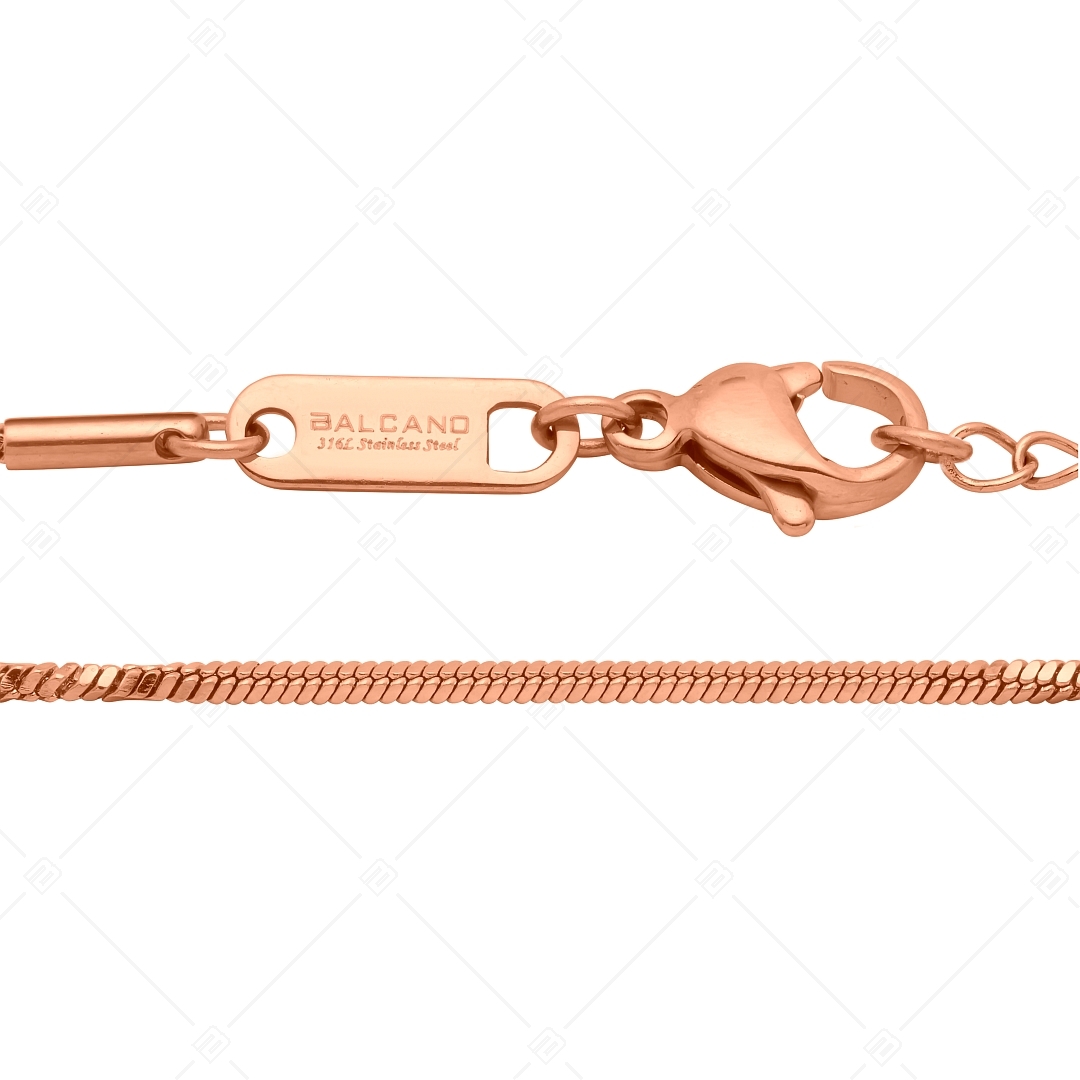 BALCANO - Fancy / Bracelet de cheville fantaisie en acier inoxydable plaqué or rose 18K - 1,1 mm (751370BC96)