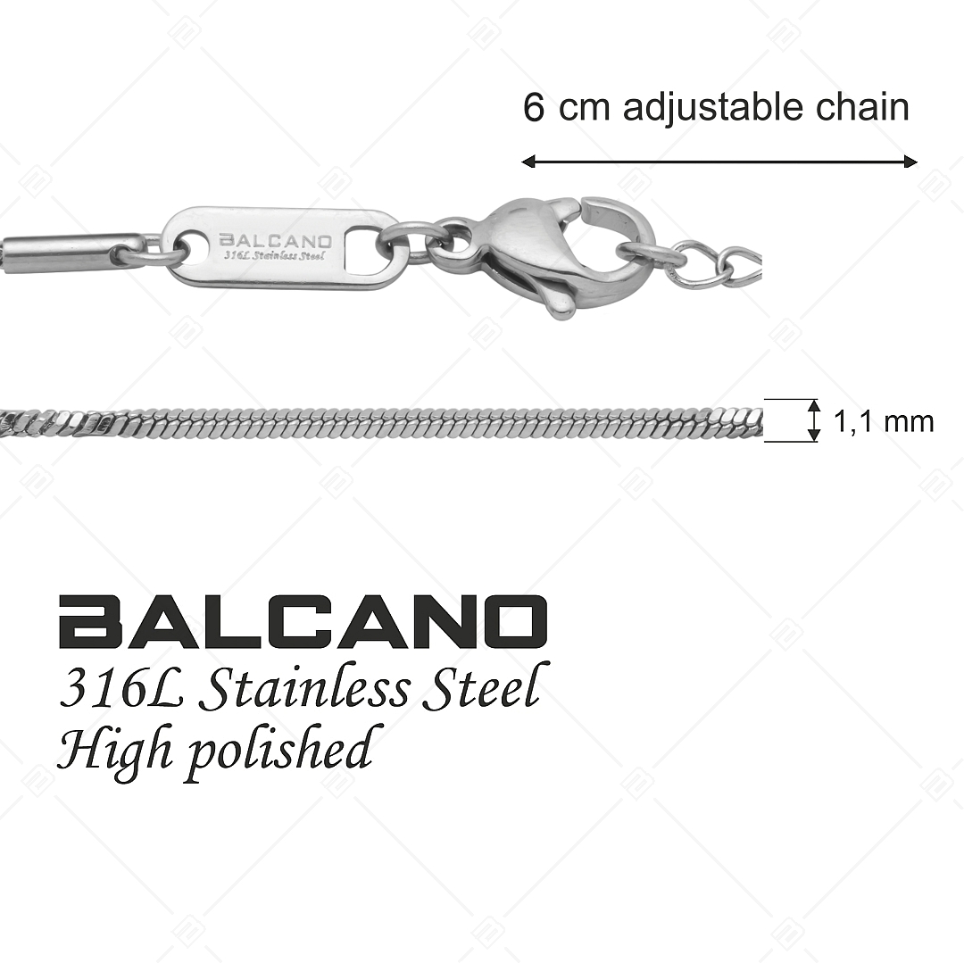 BALCANO - Fancy / Bracelet de cheville fantaisie en acier inoxydable avec polissage à haute brillance - 1,1 mm (751370BC97)