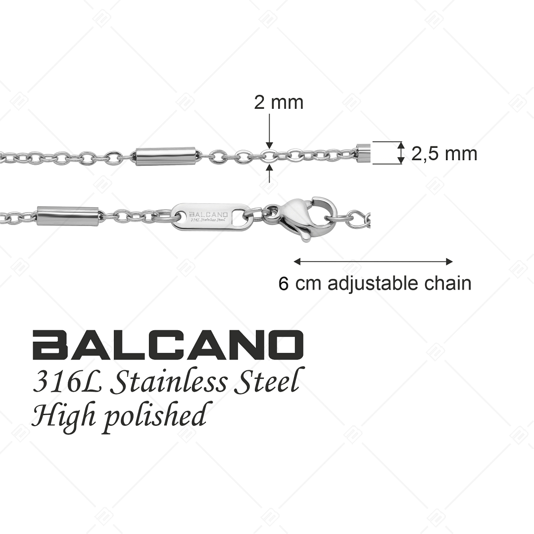 BALCANO - Bar&Link Chain anklet, high polished (751394BC97)