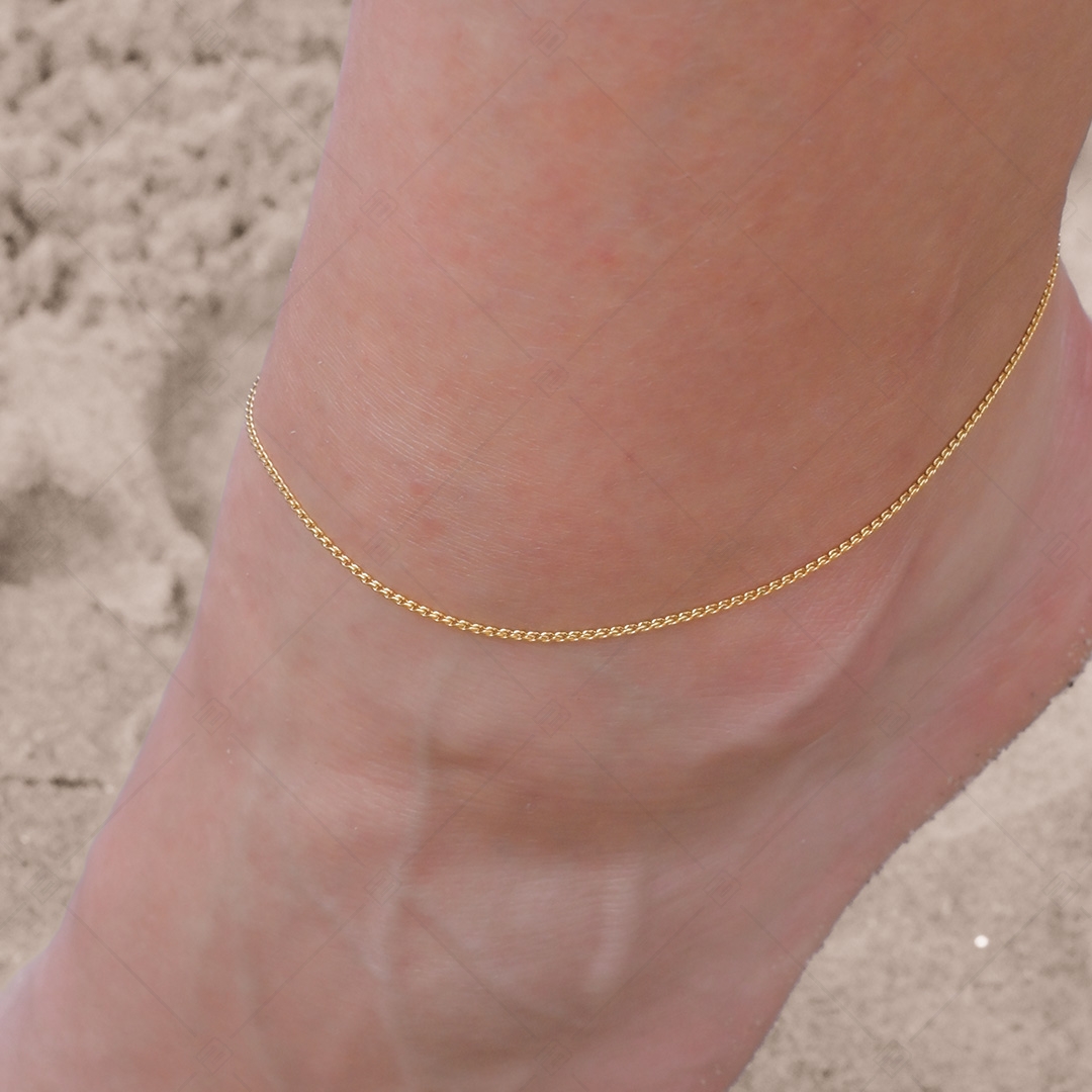 BALCANO - Spiga / Edelstahl Spiga-Kette-Fußkette mit 18K Gold Beschichtung - 1,1 mm (751400BC88)