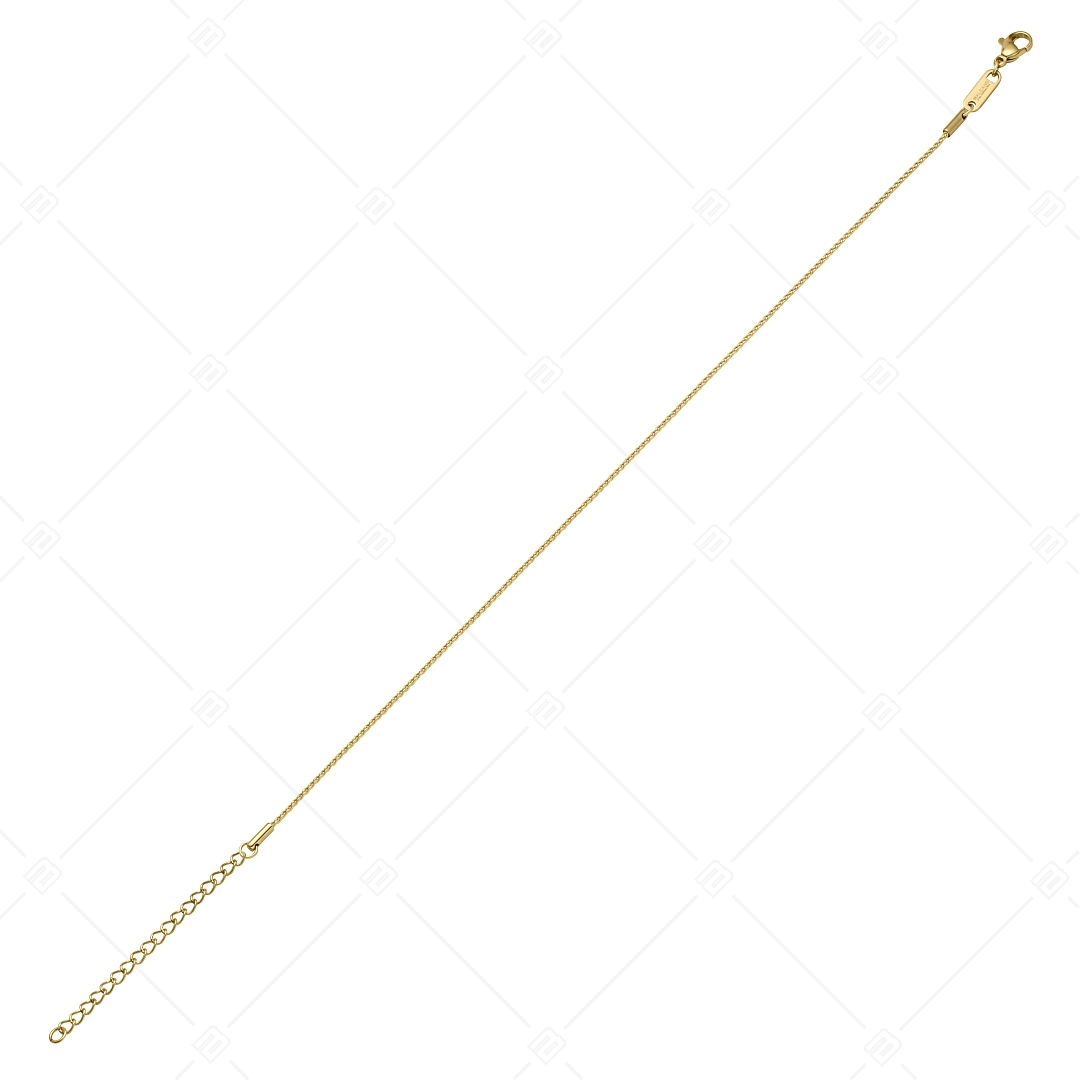 BALCANO - Spiga / Stainless Steel Spiga Chain-Anklet, 18K Gold Plated - 1,1 mm (751400BC88)