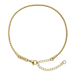 BALCANO - Spiga Chain / Bracelet type chaîne tressée plaqué or 18 K - 1,9 mm