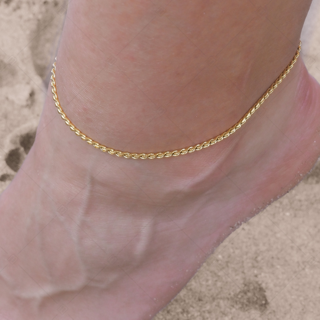 BALCANO - Spiga / Edelstahl Spiga-Kette-Fußkette mit 18K Gold Beschichtung - 1,9 mm (751403BC88)