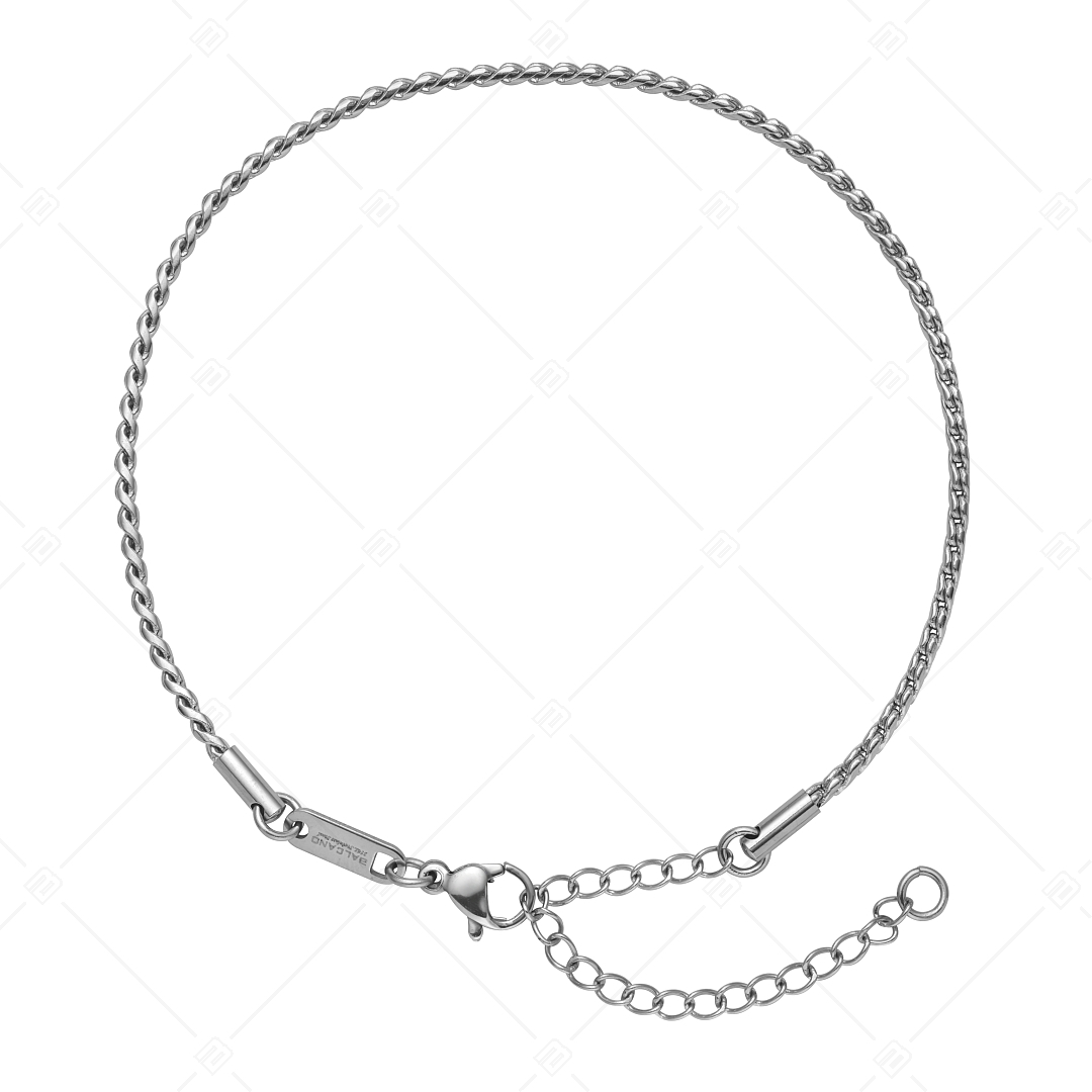 BALCANO - Spiga / Bracelet de cheville spiga type chaîne lacée en acier inoxydable avec hautement polie - 1,9 mm (751403BC97)
