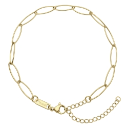 BALCANO - Marquise / Stainless Steel Marquise Chain-Anklet, 18K Gold Plated - 5 mm