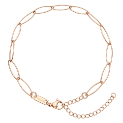 BALCANO - Marquise / Stainless Steel Marquise Chain-Anklet, 18K Rose Gold Plated - 5 mm