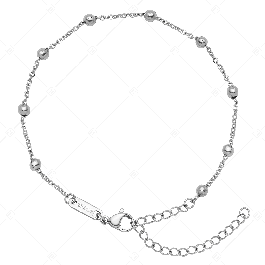 BALCANO - Beaded Cable / Bracelet de cheville d'ancres à baies plaqué en acier inoxydable - 1,5 mm (751452BC97)
