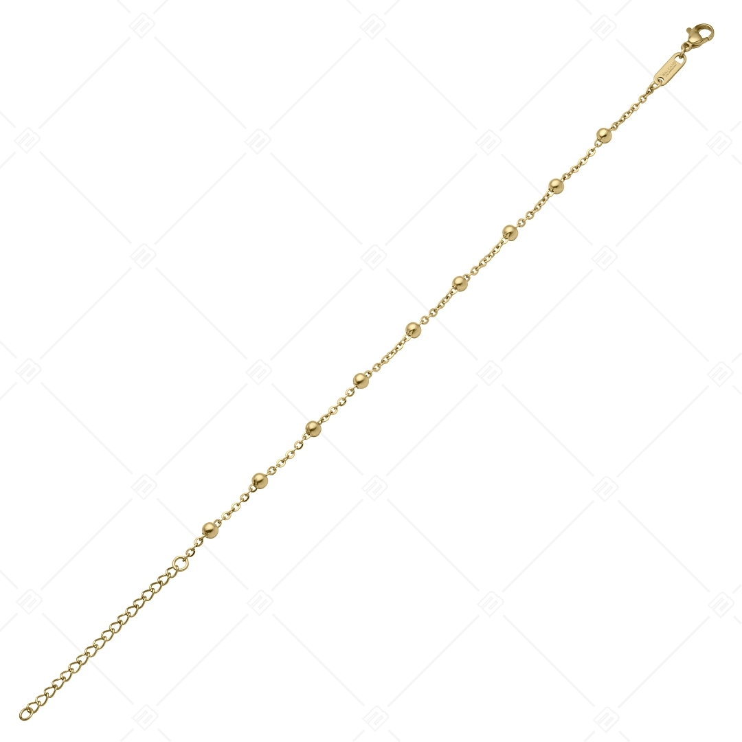 BALCANO - Beaded Cable Chain / Berry-Anker-Fußkettchen 18K vergoldet - 2 mm (751453BC88)