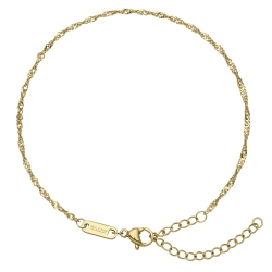 BALCANO - Singapore Chain anklet, 18 K gold plated - 1,2 mm