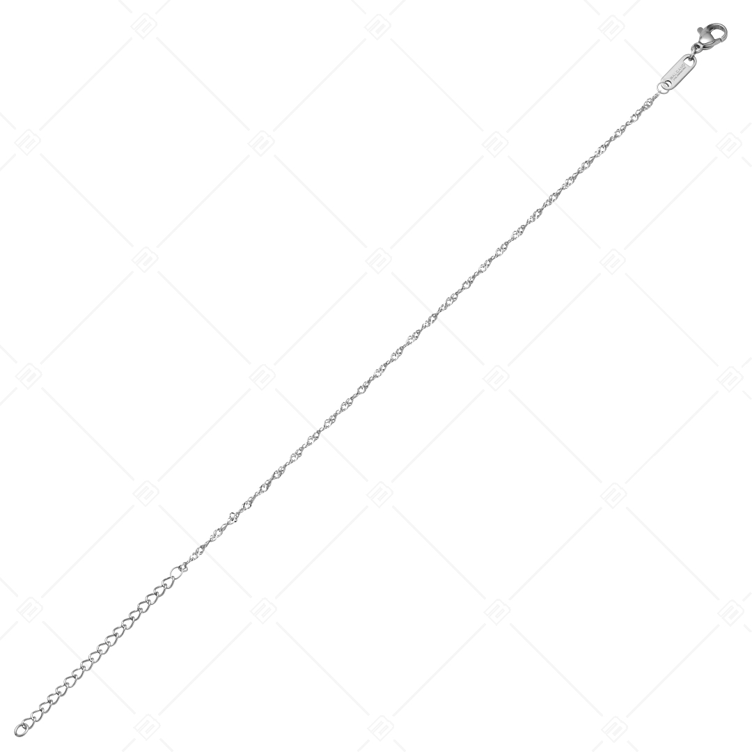 BALCANO - Singapore Chain / Bracelet de cheville type chaîne de Singapour avec polissage à haute brillance - 1,2 mm (751461BC97)