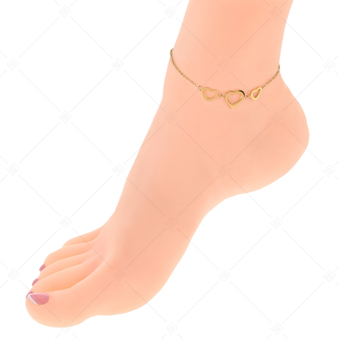 BALCANO - Cuore / Edelstahl Anker Fußkette, 18K vergoldet (751500BC88)