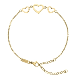 BALCANO - Cuore / Stainless Steel Cable Chain Anklet, 18K Gold Plated
