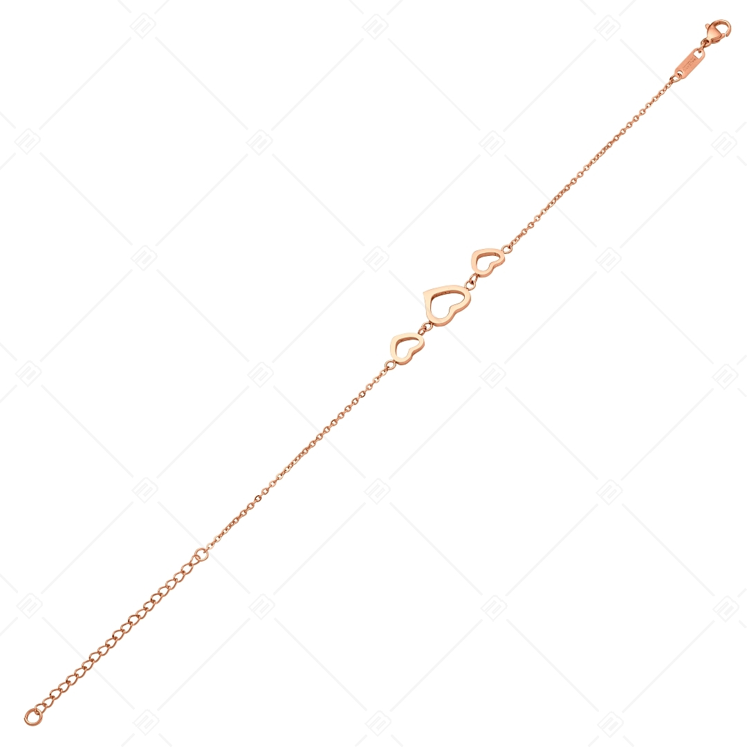BALCANO - Cuore / Edelstahl Anker Fußkette, 18K rosévergoldet (751500BC96)