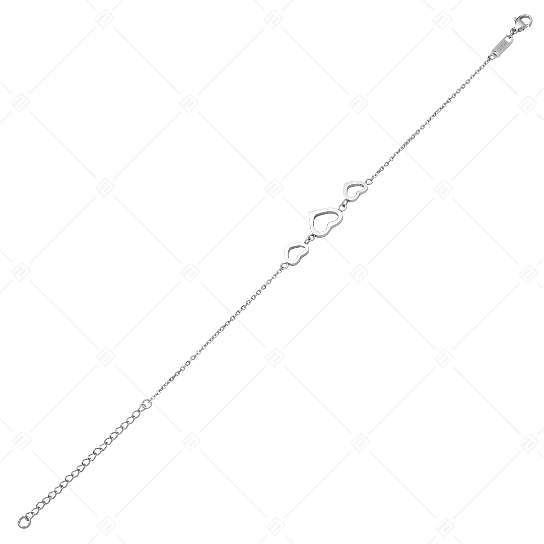 BALCANO - Cuore / Stainless Steel Cable Chain Anklet, High Polished (751500BC97)